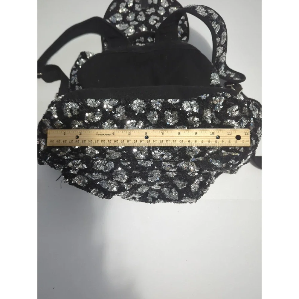 Victoria's Secret PINK Bling Leopard Sequin Campus Backpack drawstring Y2K shiny